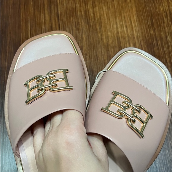 Bally Women's Blush Pink Mules Slides Sandals with Gold Accent Bally Eloise 40